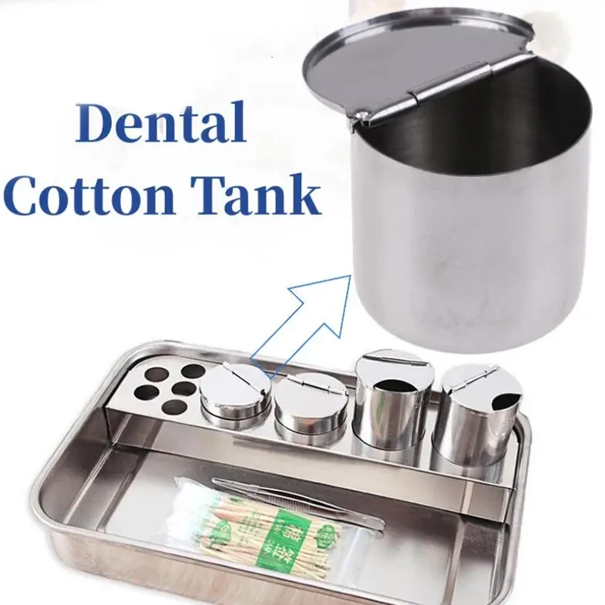 

1 шт., хлопковый резервуар из нержавеющей стали, медицинский стоматологический ватный резервуар, банка для дезинфекции спирта, контейнер, принадлежности для хранения