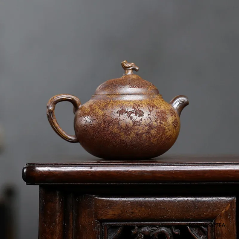 التقاليد الصينية ييشينغ الأرجواني الطين إبريق الشاي المنزلية الجمال براد شاي اليدوية القرع شكل غلاية Zisha Teaware طقم شاي 260 مللي #2