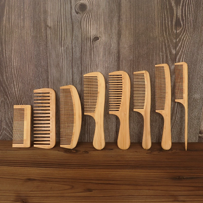 1 natural bamboo and wood comb, smooth hair, anti-static scalp massage bamboo and wood comb, hairstyle comb