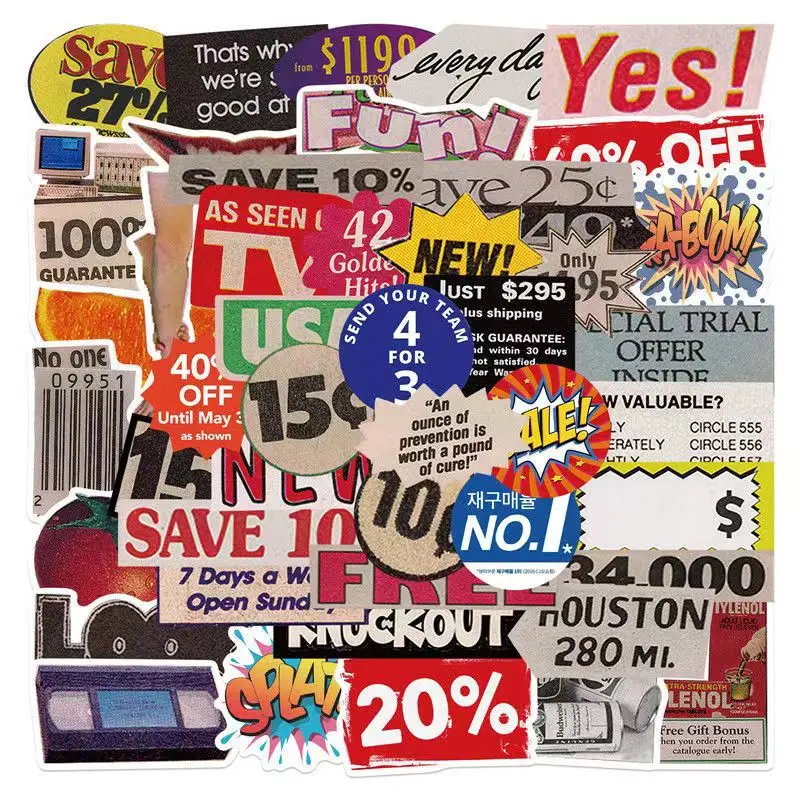 10/30/50pcs Discounts Sales Creative Graffiti Stickers DIY Bike Helmet Skateboard Phone Case Decorative Decal Sticker Kids Toy