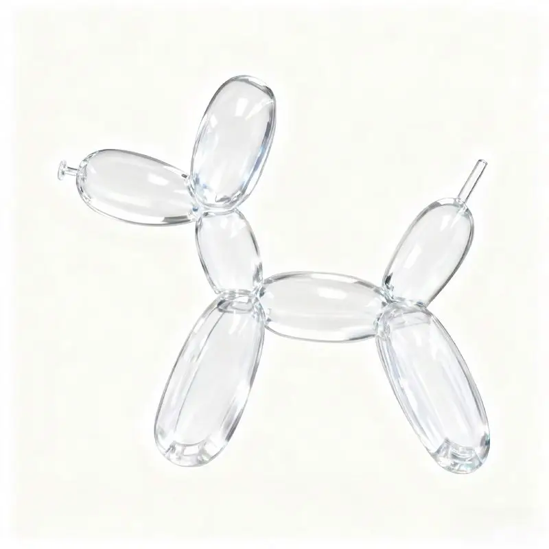 &q Modern Sunset Transparent Resin Handmade Balloon Dog Sculpture Art Collectible