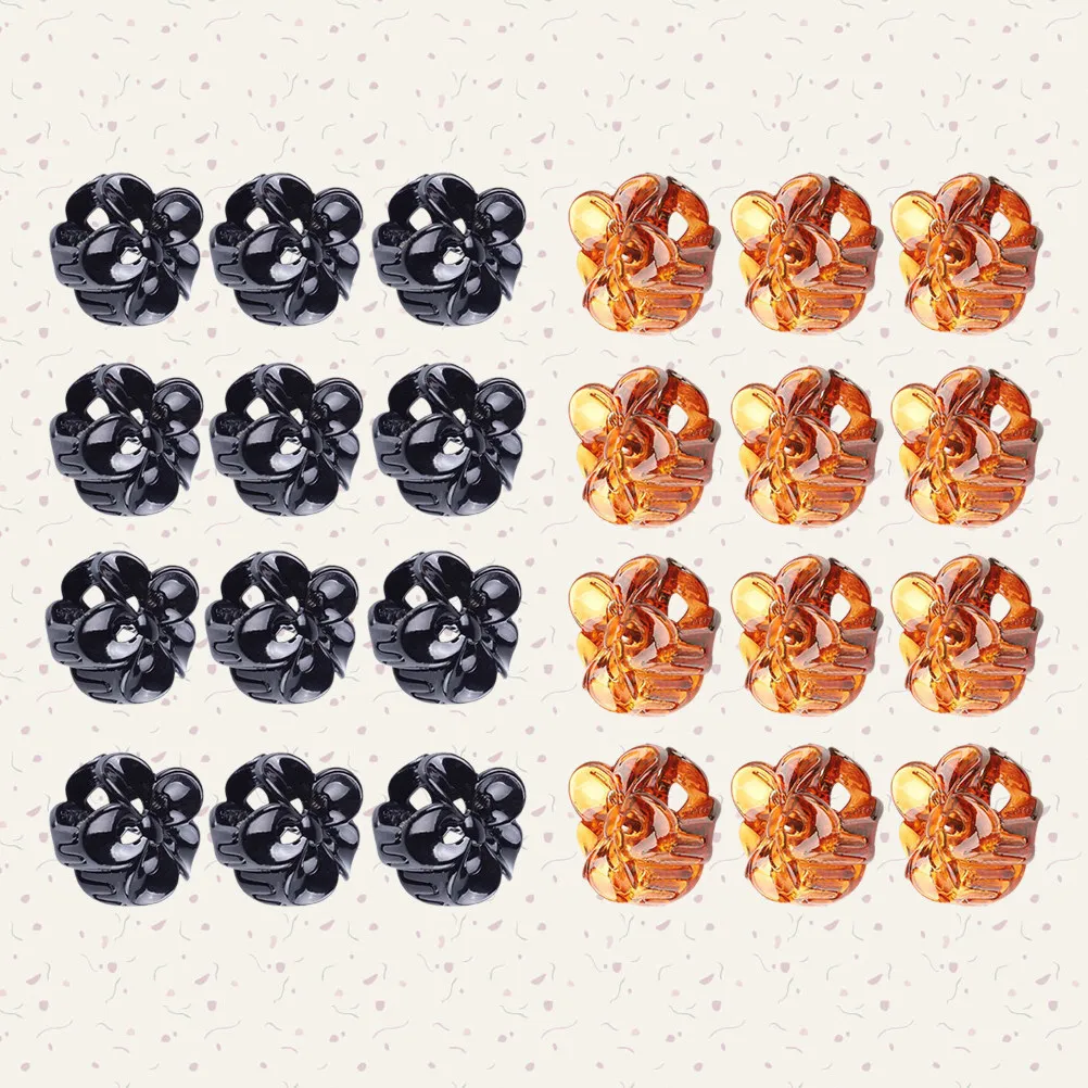 Mini Plum Flower Hair Claw Clips 24 Pack Cute Plastic Hairpins for Women Girls Elegant Hair Accessories