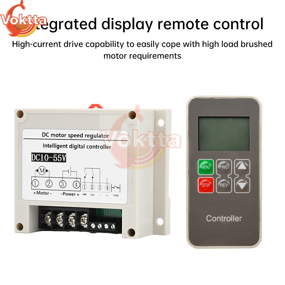 DC 10-55V 30A PWM Motor Speed Controller DC Intelligent Brushed Forward/Reverse Motor Drive Wireless Remote Control Switch