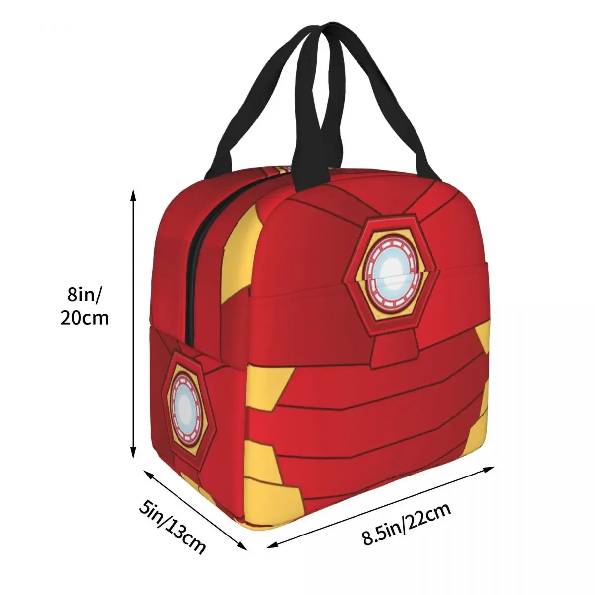 Iron Man Glowing ARC Reactor Sherpa Insulated Lunch Bag Thermal Bag Lunch Container Large Tote Lunch Box Food Bag Work Travel