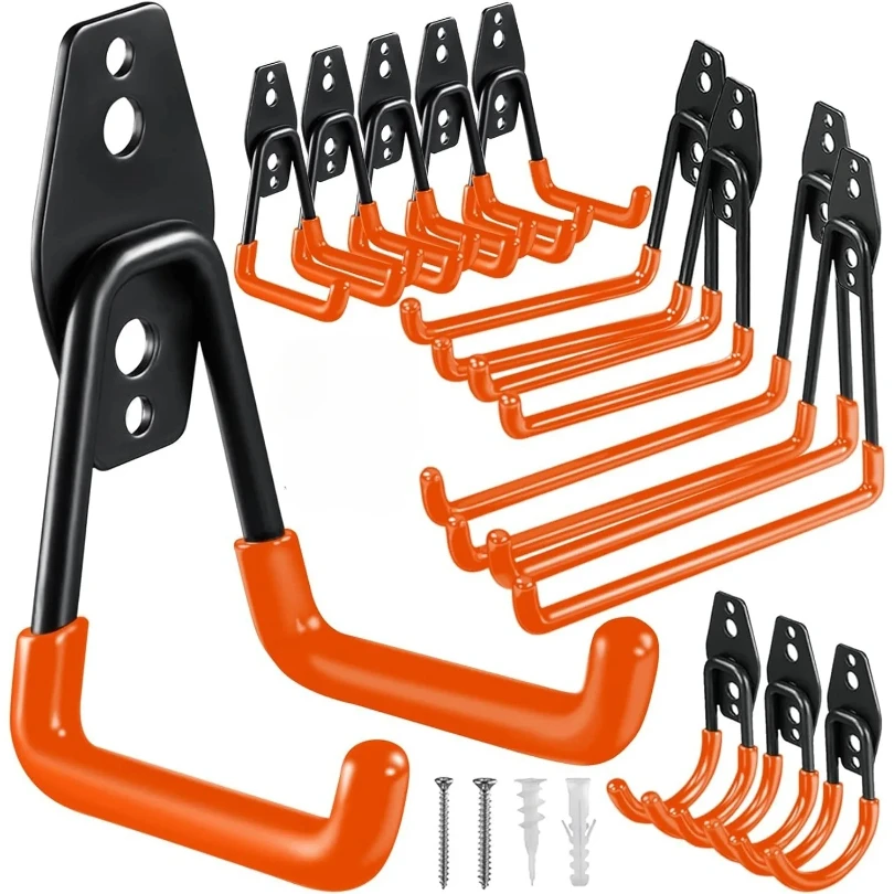 

Heavy Duty Metal Hook Garage Organizer Wall Mount Bicycle Hanger Hooks Wall Mount Anti-slip Storage Hook For Ladders Garden Tool
