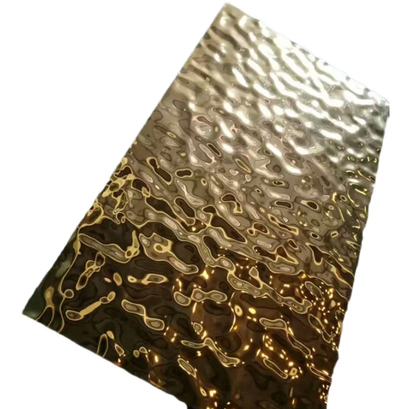 Stainless steel silver mirror water ripple board decoration rectangular arc customized black