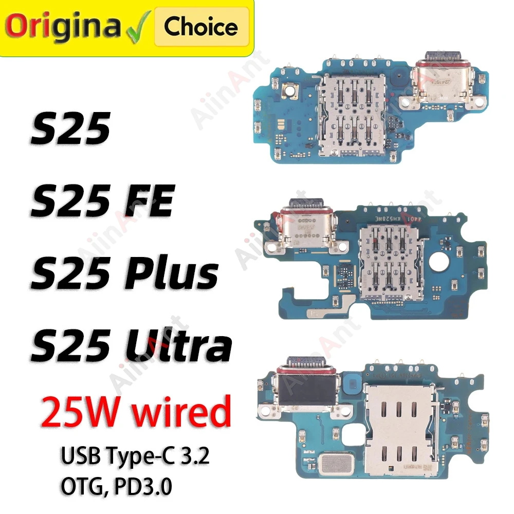 USB Mic Board Dock Charger Connector Charging Port Flex Cable For Samsung Galaxy S25 Ultra Plus FE Edge S931B S931N S931U S931W