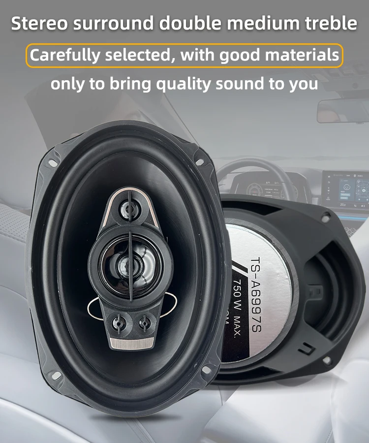 hot sale TS-A6997S 5-Way 6*9 Inch car Iron Auto aduio Coaxial Speaker 92DB RMS 75W MAX 750W 4 Ohms  Big Power with speaker mask