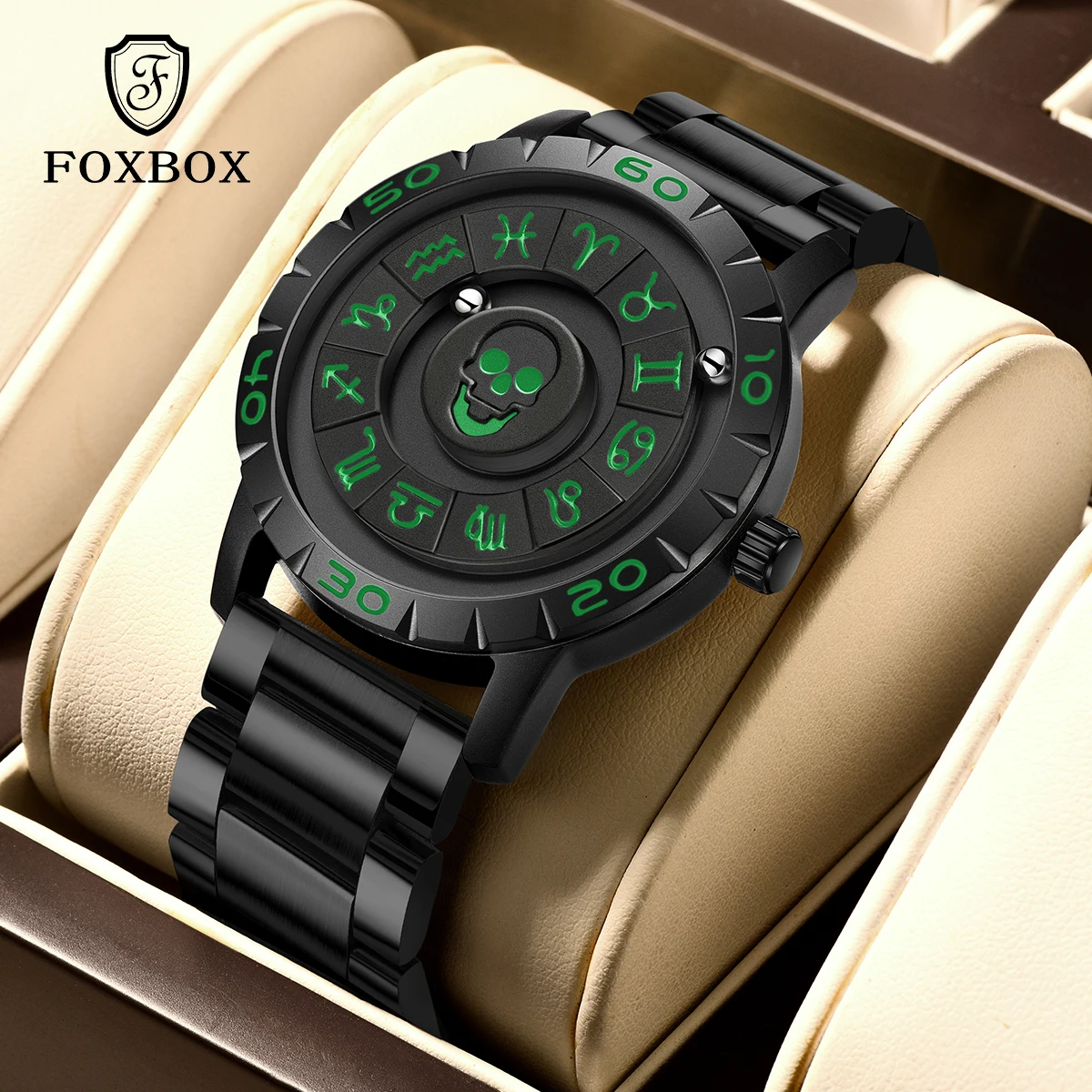 FOXBOX 2026 luxury watches men features trendy magnetic luminous waterproof personalized fashion business quartz wristwatch+BOX