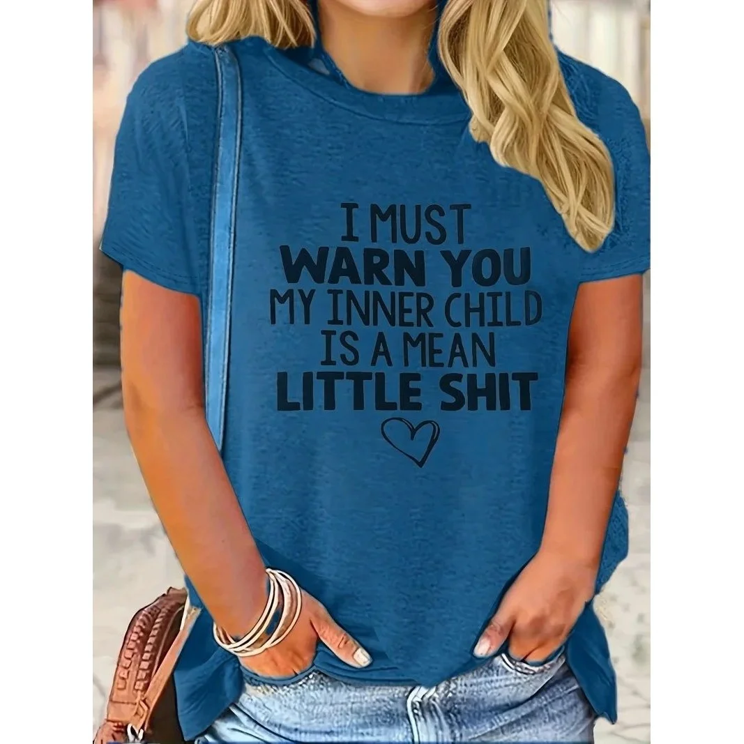 Plus Size Vintage Cartoon Print Damen T-Shirt New Sle Casual Bequeme Passform Faionable Damen irt