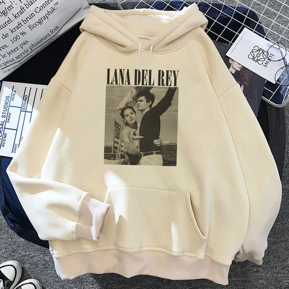 2024 Lana Del Rey Hoodies Man 90s Kawaii Anime Sweatshirt Long Sleeves Crewneck Comfortable Fleece Warm Streetwear Clothing