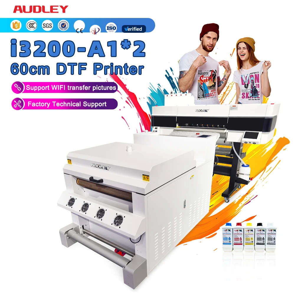 

Audley DTF Printer 60cm Width 2 Pieces I3200A1 Heads Direct To Film T Shirt Printer Machine