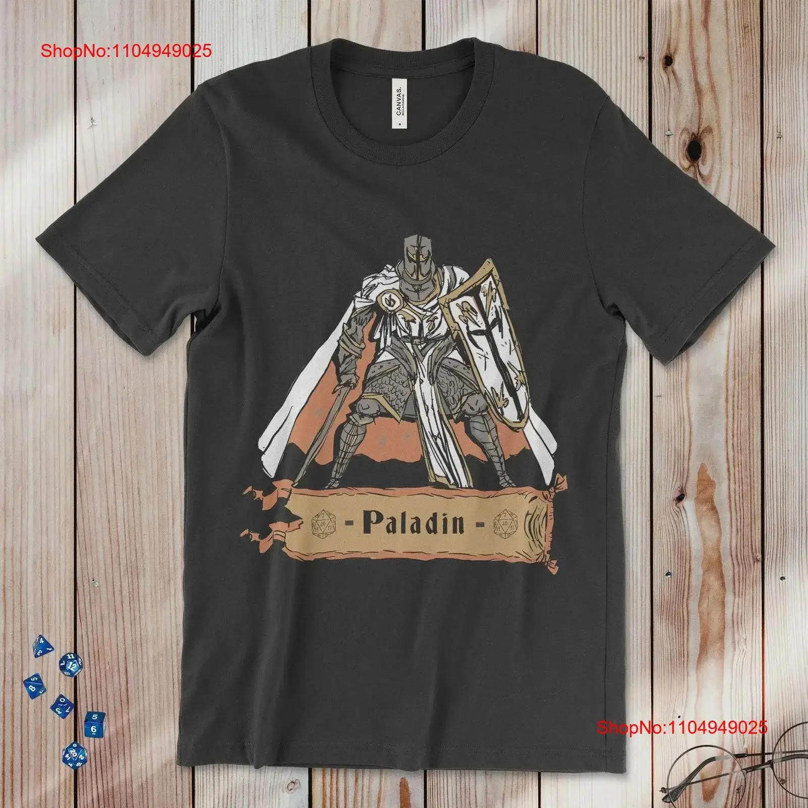 

Paladin Dark Class T Shirt Rpg Game Master Tabletop Gaming vintage Washed Unisex Slightly Breathable Top For Everyday Wear