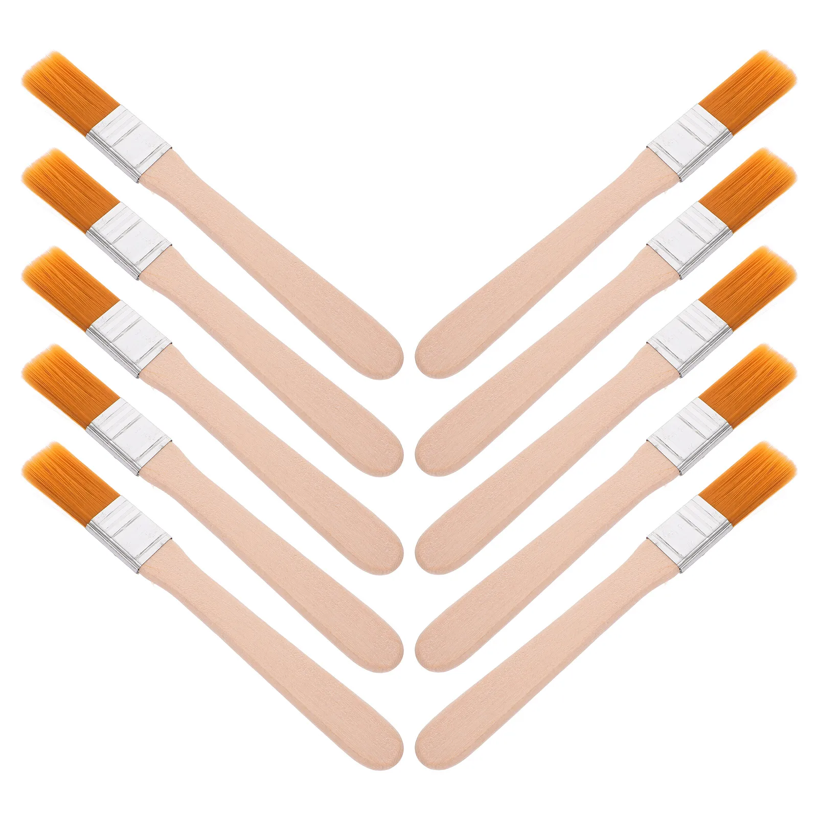 Ensemble de pinceaux à peinture en poils de Nylon, manche ergonomique en bois, multi-usage, artisanat d'art, peinture sur toile, petits pinceaux à garniture pour l'huile, 10 pièces