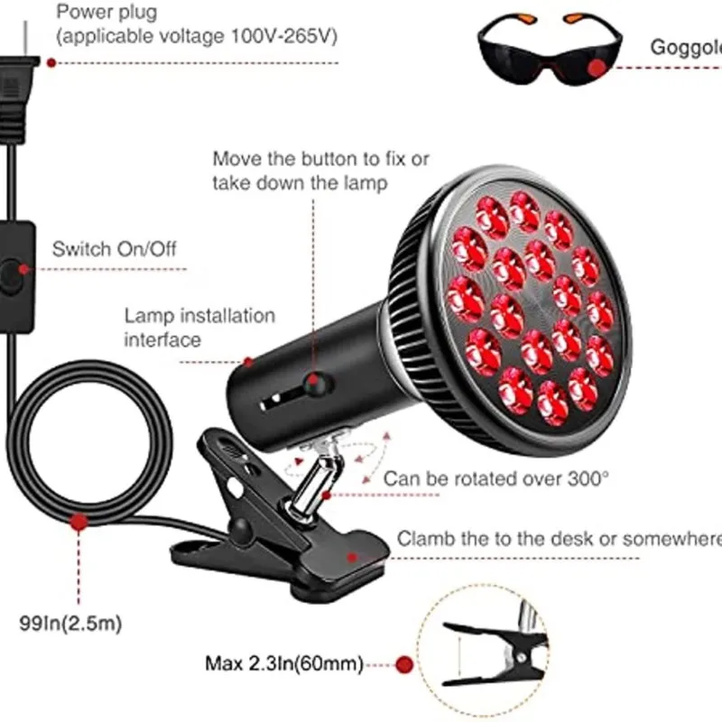 

54W infrared desktop internet red physical therapy baking lamp beauty lamp home beauty LED physical therapy lamp physical therap