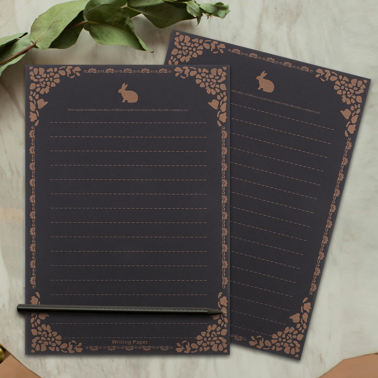

50 Sheets Lace Letter Paper Black Horizontal Line Writing Stationery Vintage Stationery Papers Invitation Greeting Cards