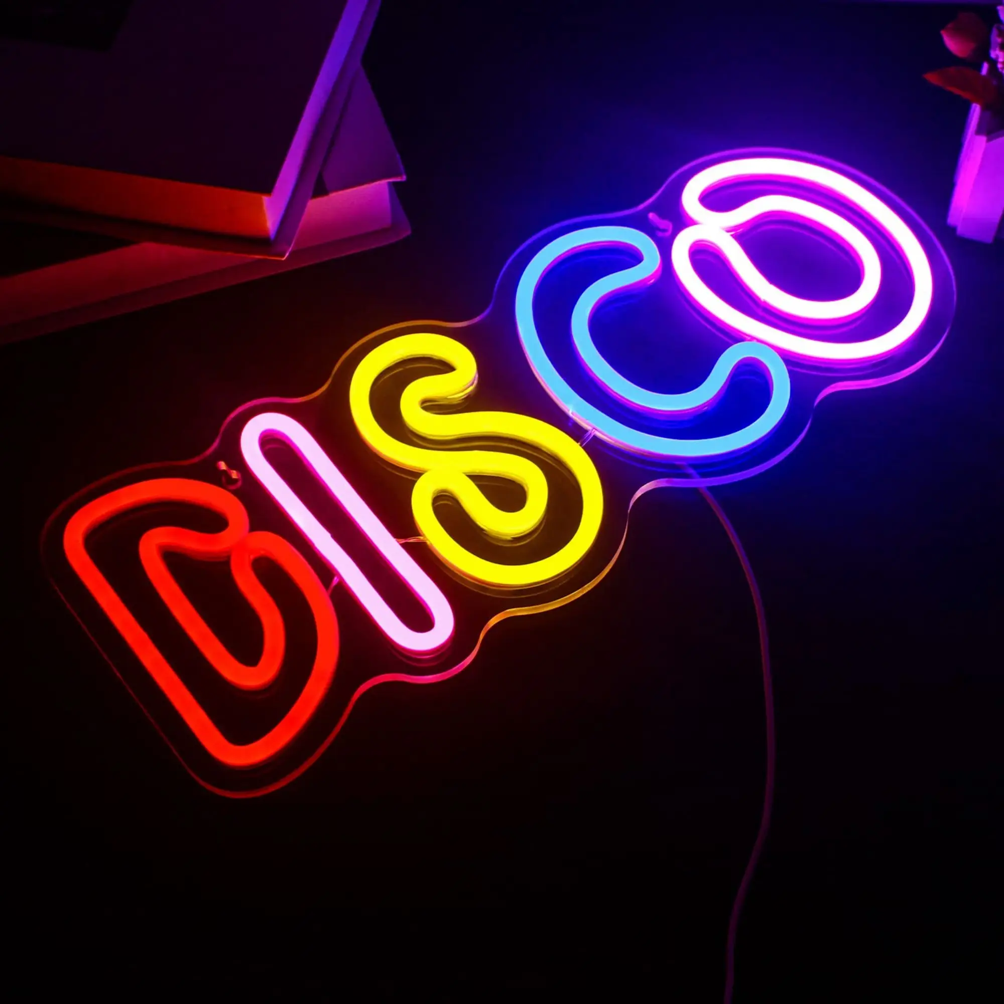 Disco Neon Signs for Wall Decor, USB LED Neon Light Sign for Disco Bar Music Pub Bedroom Game Room Decor Disco Lover Dance Gift