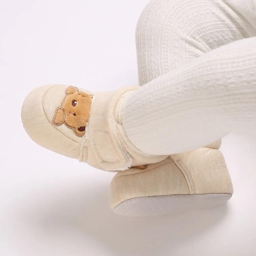 Neue Nette Bär Baby Baumwolle Schuhe Anti-slip Verdickt Kleinkinder Prewalkers Komfortable Warme Baby Stiefel Herbst Winter