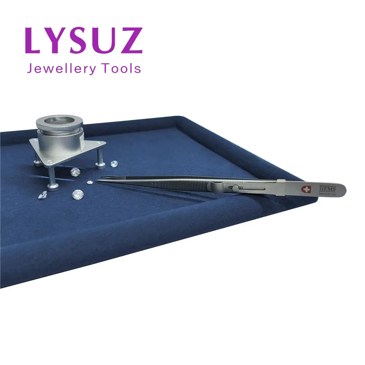 الأحجار الكريمة الماس اللؤلؤ الأزرق البليت ستوكات ارتداء مقاومة متجر المجوهرات تحديد صينية العرض #6