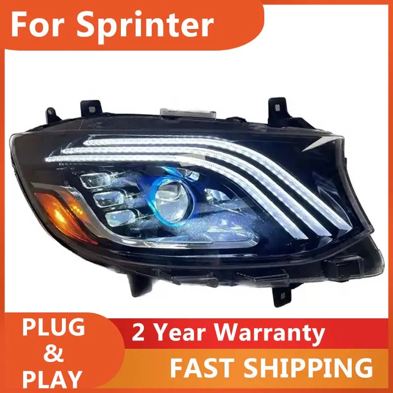 Car Accessories for Mercedes Sprinter Head Light 2018-2022 Benz Sprinter Headlight DRL Turn Signal High Beam Projector Lens