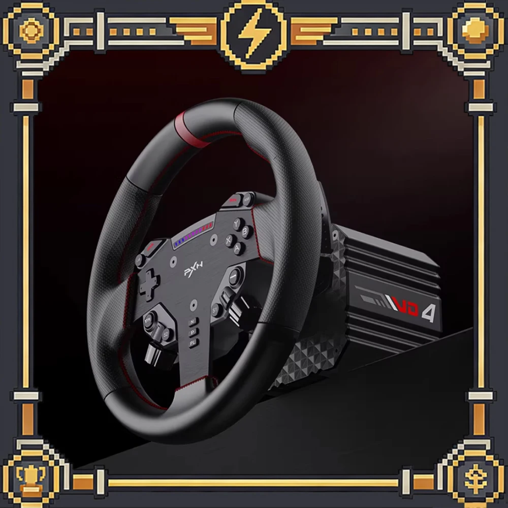 

Игровой руль PXN VD4 Bundle Racing Wheel с силовой обратной связью 4 Нм, сервоприводом Direct Drive серии PXN VD для ПК