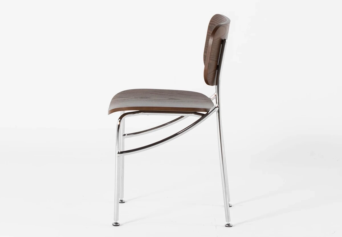 

Stainless steel dining chair household island back chair antique designer solid wood dining table chair