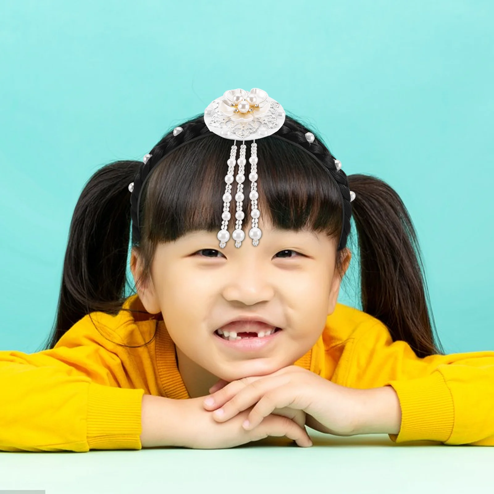 

Корейская повязка на голову с кисточками и цветком, украшенная повязкой для волос для женщин, традиционный свадебный костюм, аксессуары для волос, детские повязки на голову