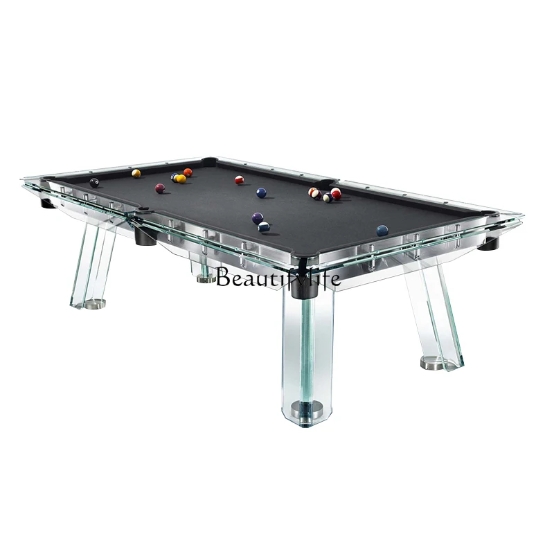 Crystal Glass Pool Table Villa Premium Tempered Glass Gaming Table