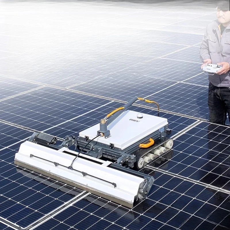 Remote Control Track Photovoltaic Cleaning Robot Power Station Solar Panel Tool
