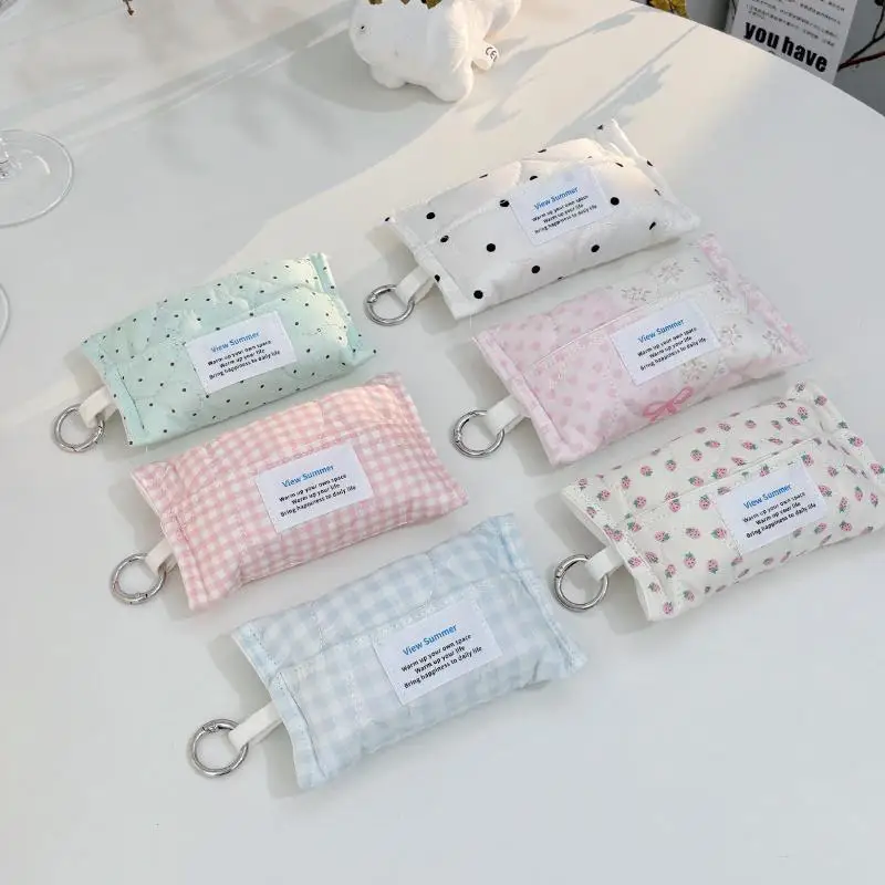 Koreanische, niedliche, handgefertigte Mini-Tasche mit Polka-Dot-Muster und Spitze, hochwertiges Aussehen, tragbar, ideal für die Aufbewahrung und zum Aufhängen. – Detail 11