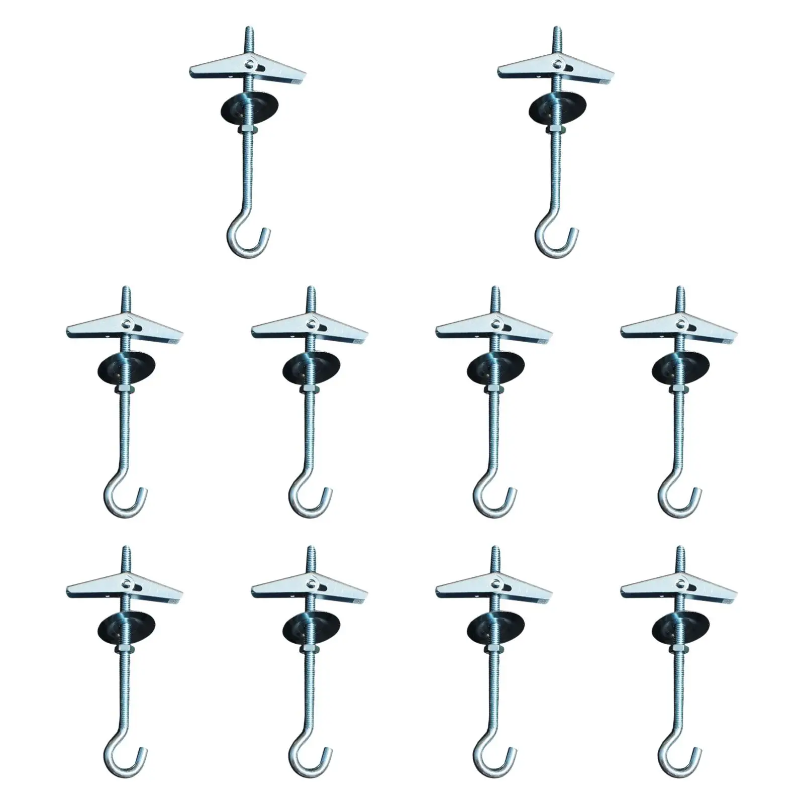 10 Pieces M5x9 cm Plasterboard Ceiling Hooks for Hanging Plants Carbon Steel Wall Fixing Anchors for Hollow Brick Drywall Cavity