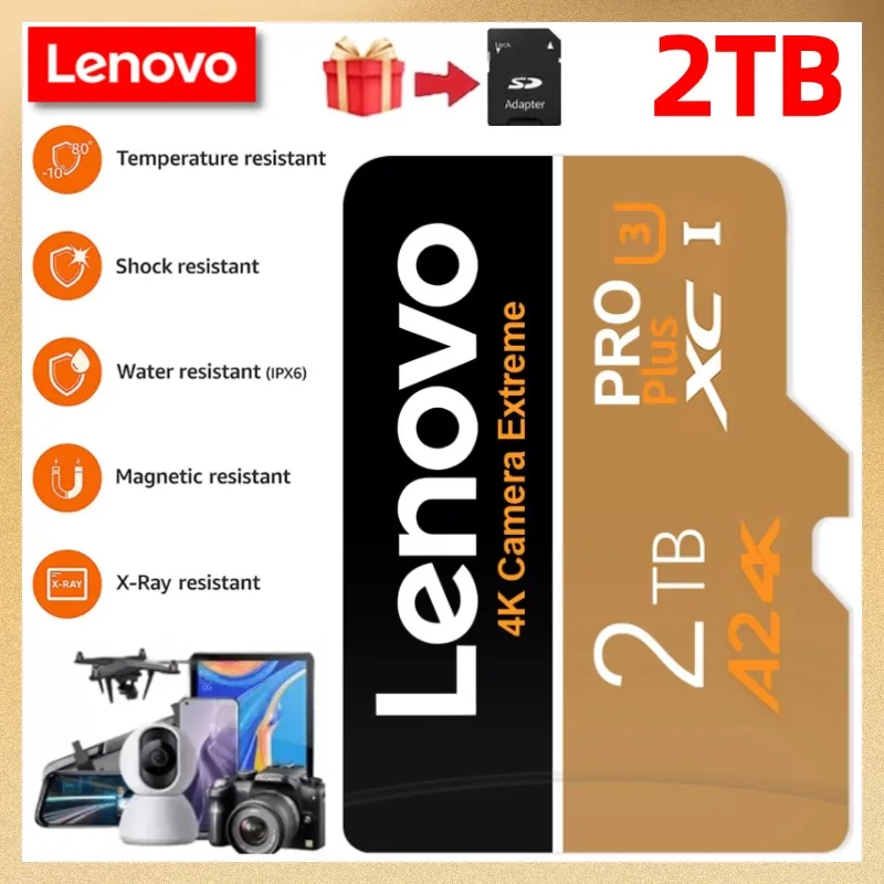 Lenovo 2TB Mini SD Card 512GB 1TB A2 High Speed Memory Card 256GB 128GB Micro TF SD Card U3 TF Card For Nintendo Switch Phone PC