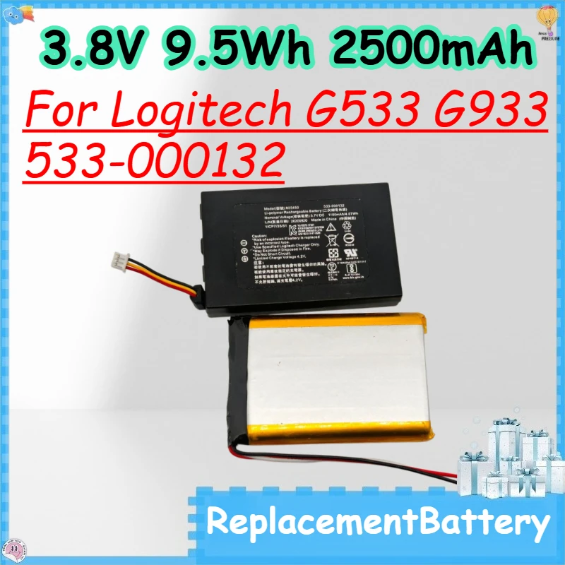 

3.8V 9.5Wh 2500mAh Replacement Battery for Logitech G533 G933 533-000132 Headphone ReplacementBattery