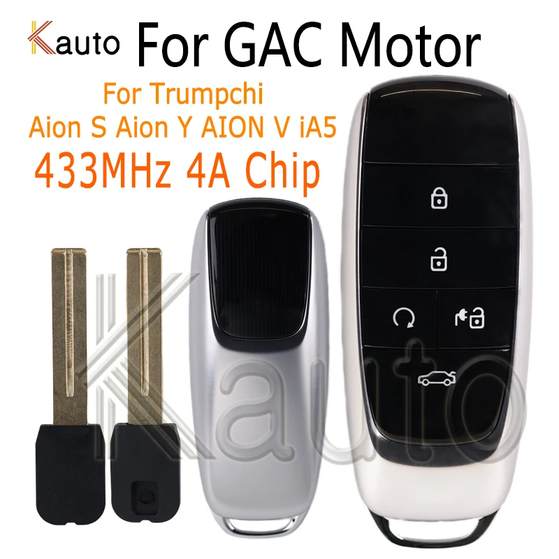 Auto Smart Control Key for GAC Motor Trumpchi Aion Y Aion S AION V IA5 433MHZ 4A Chip Keyless Start Intelligent Remote Car Key