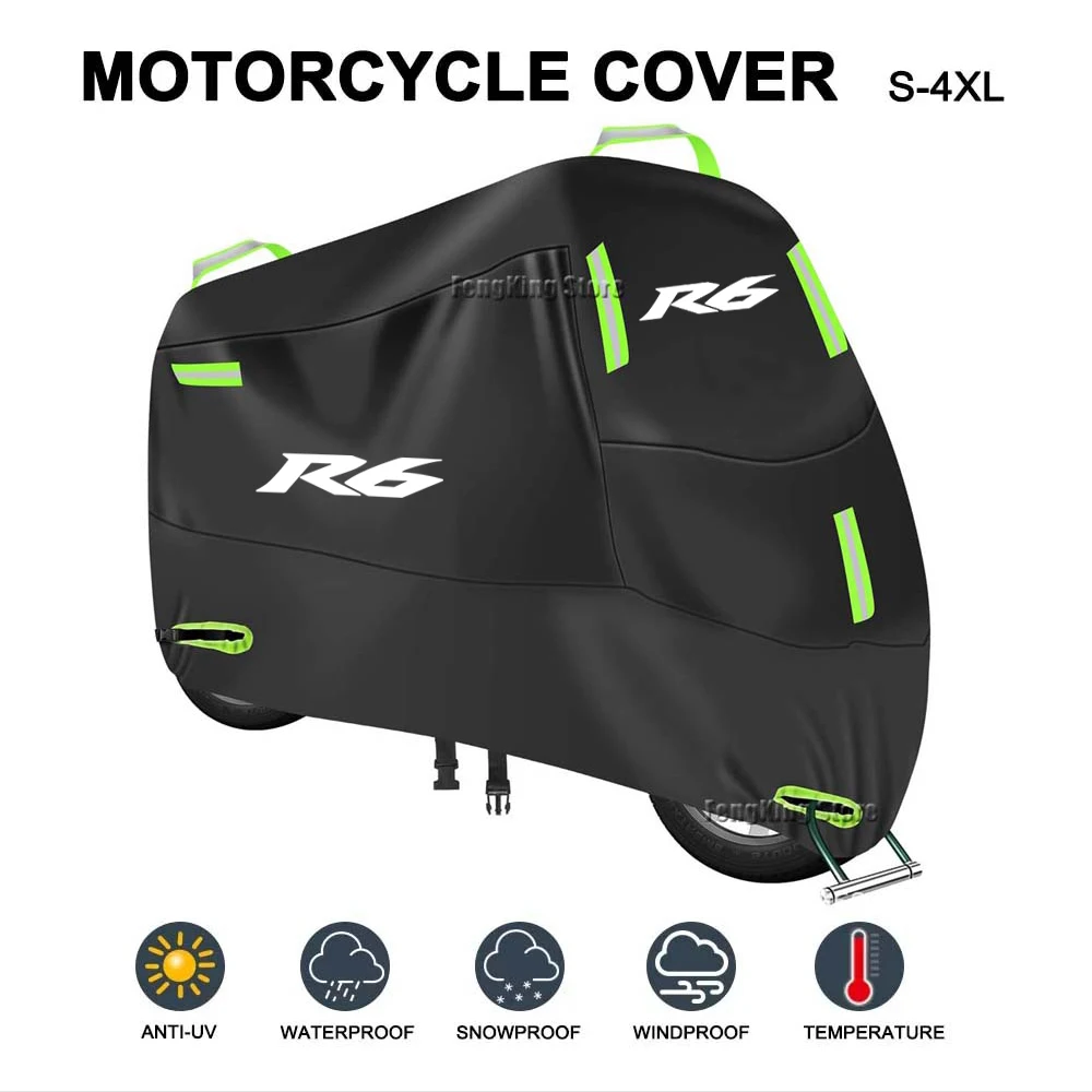 

For Yamaha YZFR6 YZF R6 R6S 1999-2015 Motorcycle Cover UV Protective Dustproof Snowproof Outdoors Rain Waterproof Cover