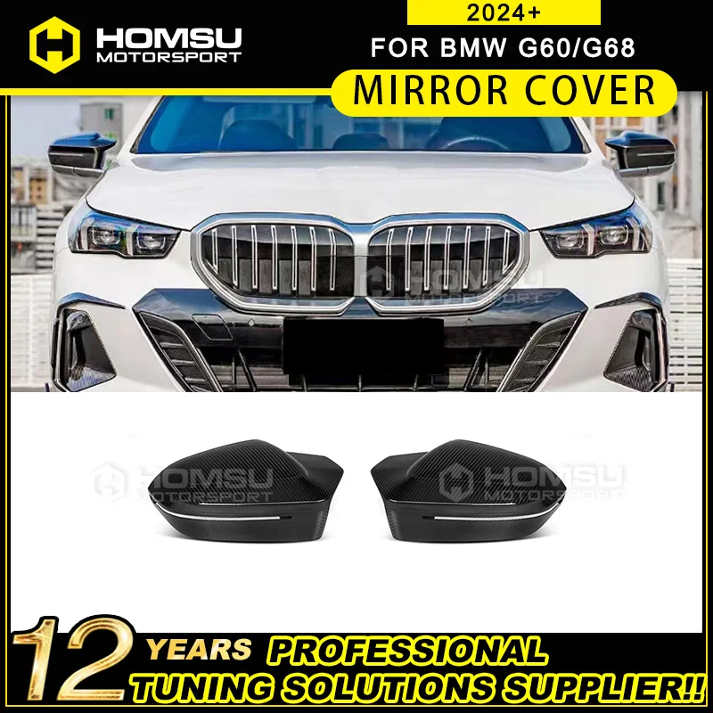 استبدال غطاء مرآة خلفية قبعات ل B mw 5 سلسلة G60 G68 525Li محرك اليد اليسرى 2024 + ألياف الكربون الجافة الحقيقية نمط قرن الثور