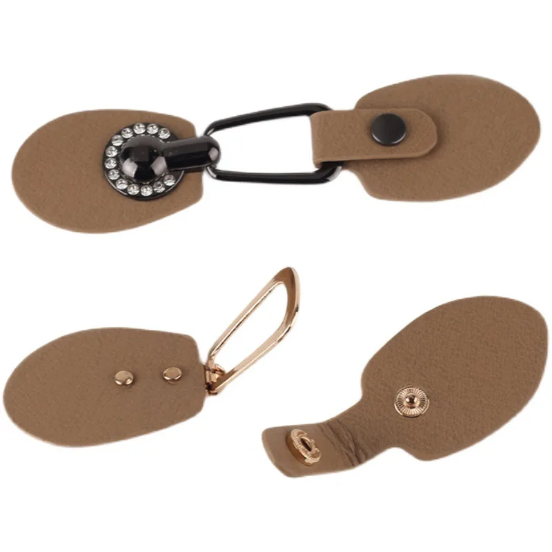 3 Paar Pu-Leder-Aufnäh schalter mit schwarzem Harzhorn knopf für Garderoben jacke Kleidungs knöpfe Ersatz-Kit – Detail 4