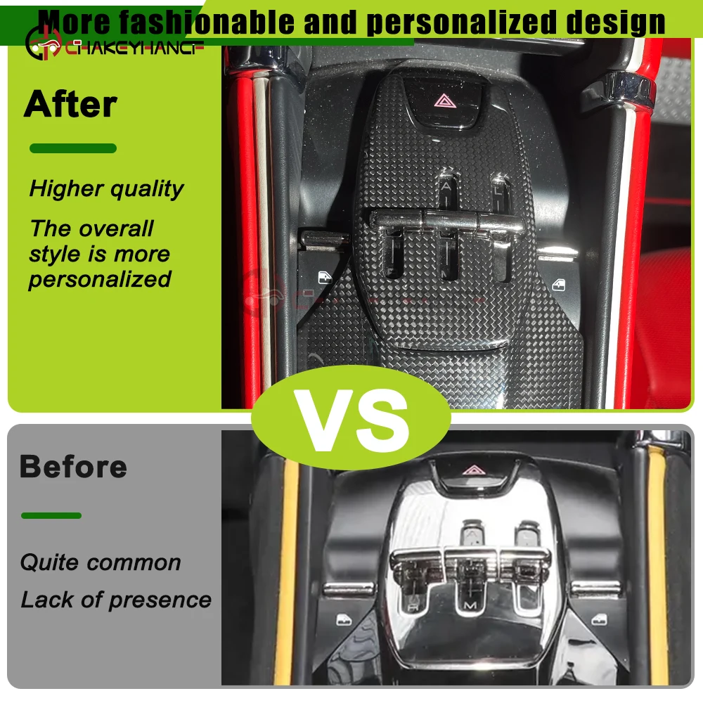 For Ferrari Roma Coupe Spider 2019‑2025 Real Dry Carbon Fiber Gear Shift Panel Trim Cover Stick‑on Supercar Interior Accessory