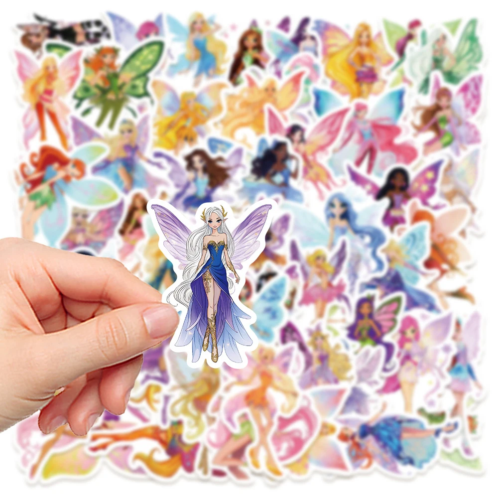 

10/30/50pcs Pretty Butterfly Fairies Princess Stickers Cute Cartoon Elf Girl Sticker Suitcase Notebook Phone Kid DIY Decals Toy