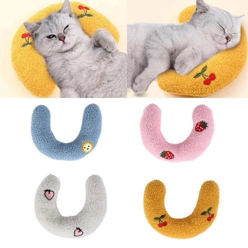 Cat Pillow Pet Cat Dog Sleeping Pillow Soft U-shaped Pillow Cat Toy Pet Toys Pet Supplies  аксесуари для котів