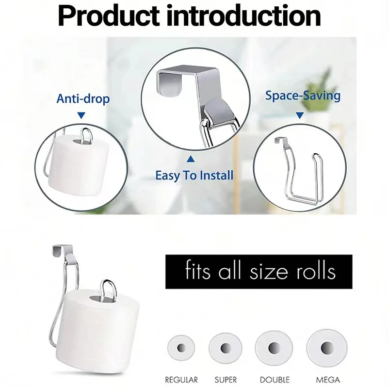 Multi-functional Iron Toilet Paper Holder Wall-mounted Roll Paper Bathroom Rack Simple Kitchen Wrap Plastic Bag Storage Shelf