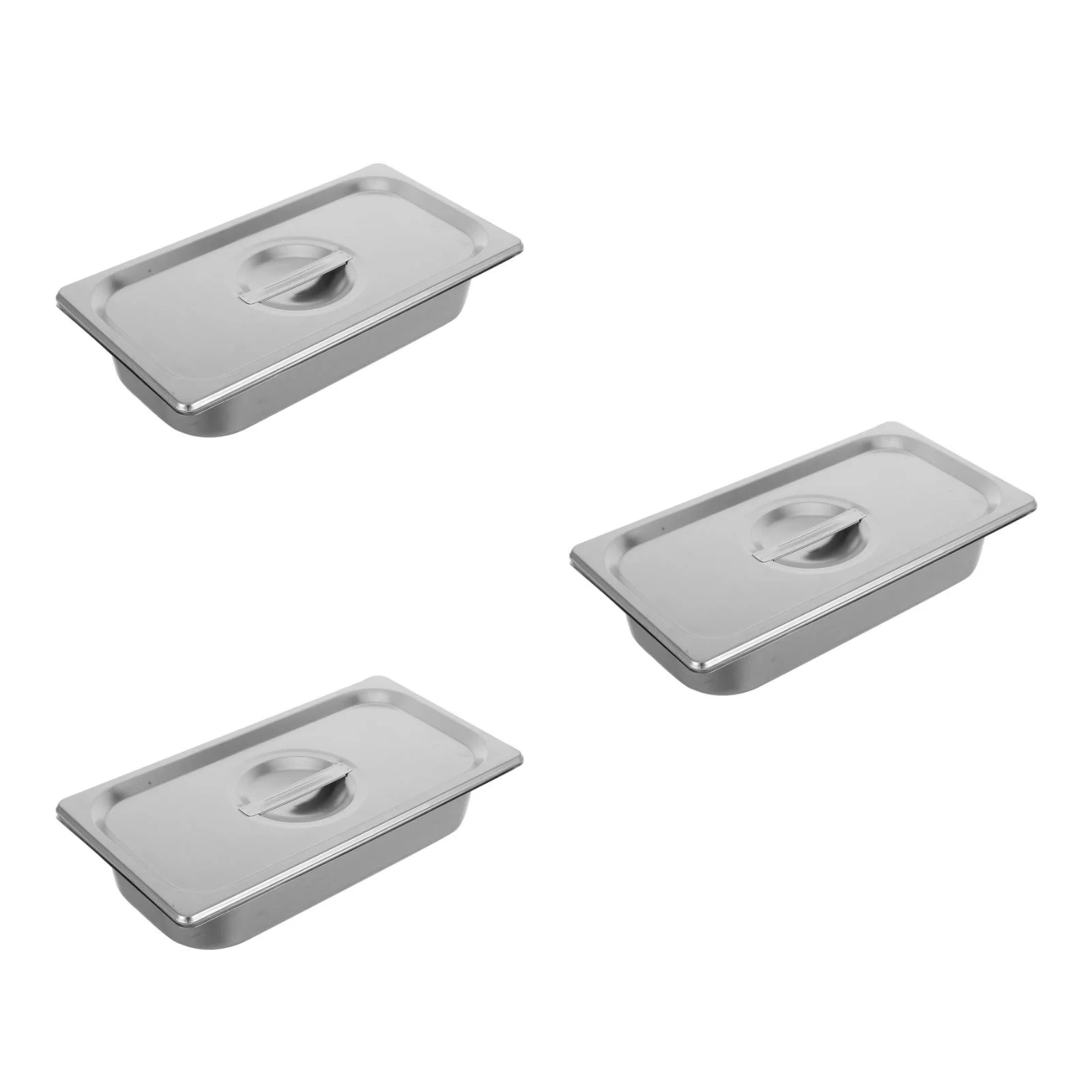 

Stainless Steel Ice Cream Container Refrigerator Storage Box Fruit Keeper Household Dessert Storage Freezer Reusable 3 Sets