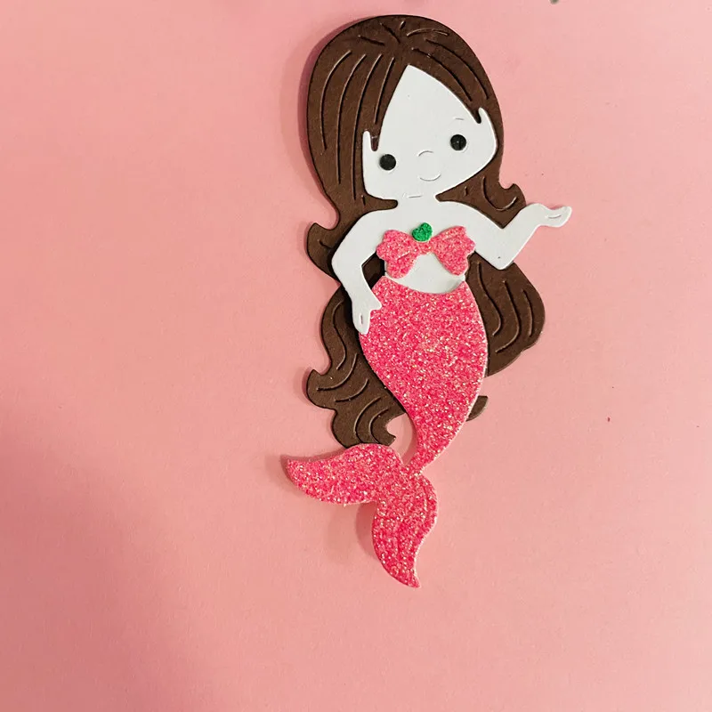 cute girl mermaid decoration Metal Cutting Dies DIY Scrapbook Paper Cards Embossing Craft Die Cut handmade craft