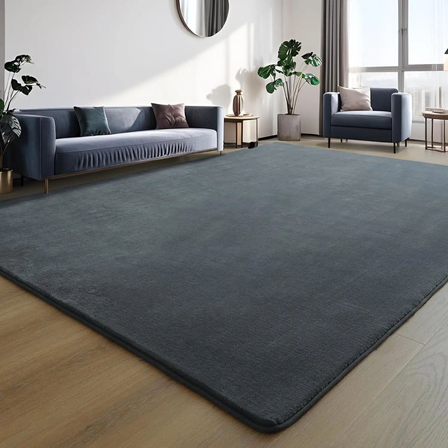 VIKAMA Solid Color Coral Velvet Short Velvet Carpet Simple Living Room Bedroom Full Carpet Tatami Mat Home Decoration