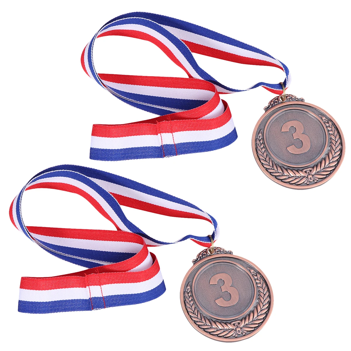 

2 шт. металлические награды с лентой на шею, медаль победителя пшеницы для соревнований по спортивных игр (бронза, третья приза)