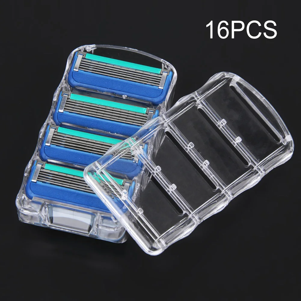 

16pcs Razor Blades Stainless Steel Shaving Blades Replacement Sharp for Gillette Fusion Proglide for Men Friends Lovers Families