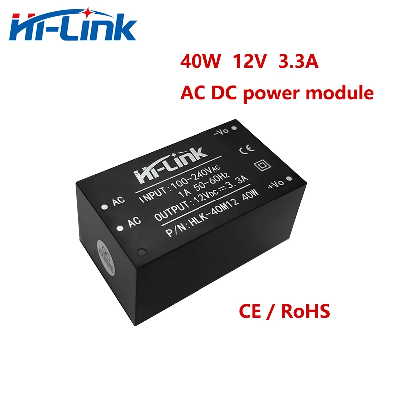Hi-Link-módulo de fuente de alimentación aislado, dispositivo de 40W, 220V a 12V, 3.3A, salida de electrónica de consumo, hogar inteligente, CA y