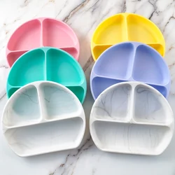 Piatti per alimenti solidi in Silicone senza BPA per neonati piatti per bambini piatti per cartoni animati con coperchio stoviglie per bambini