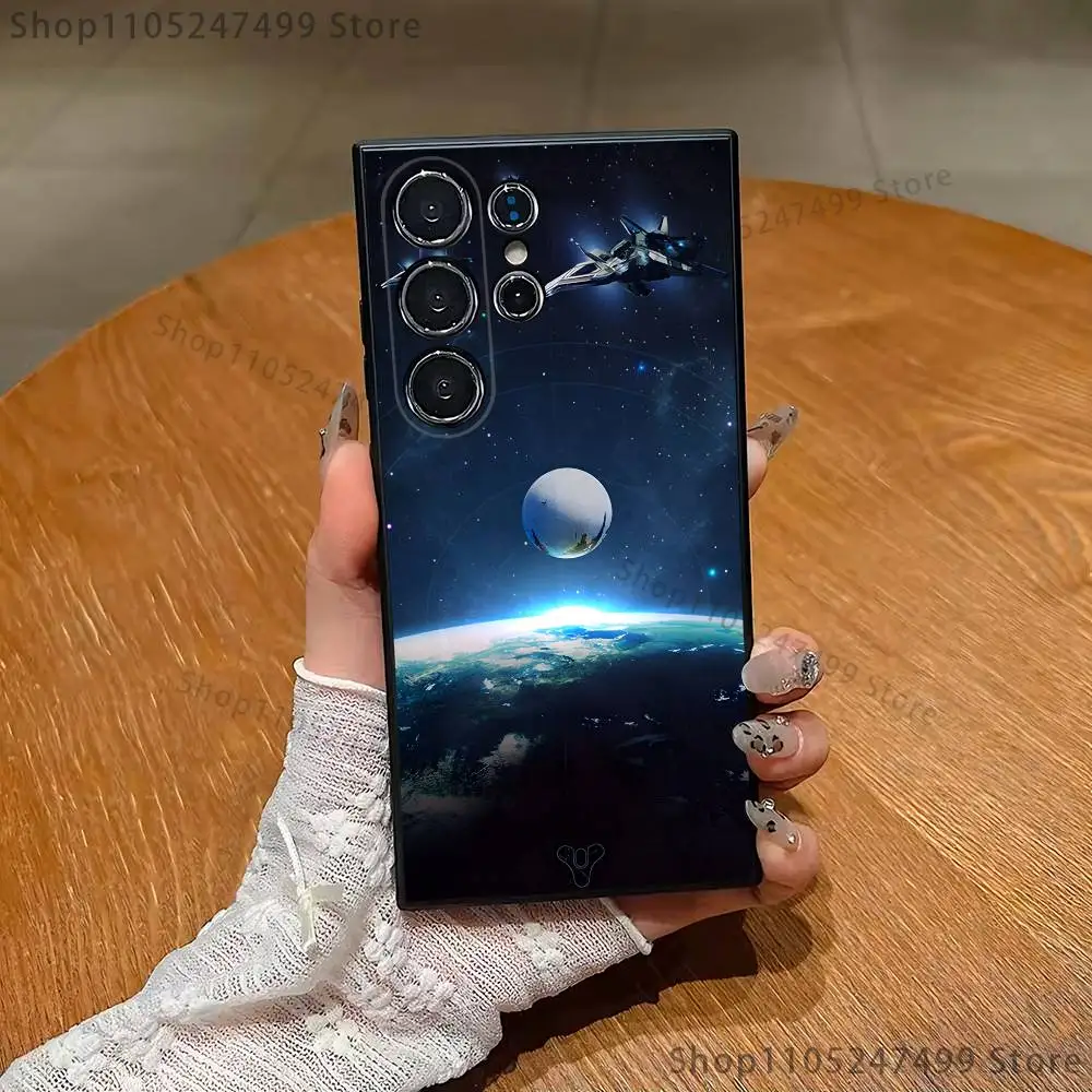 حافظة هاتف Game D-Destiny 2 لهاتف سامسونج S25، S24، S21، S22، S23، S30، Ultra، S20، Plus، Fe، Lite، Note، 10,9,5G غطاء أسود