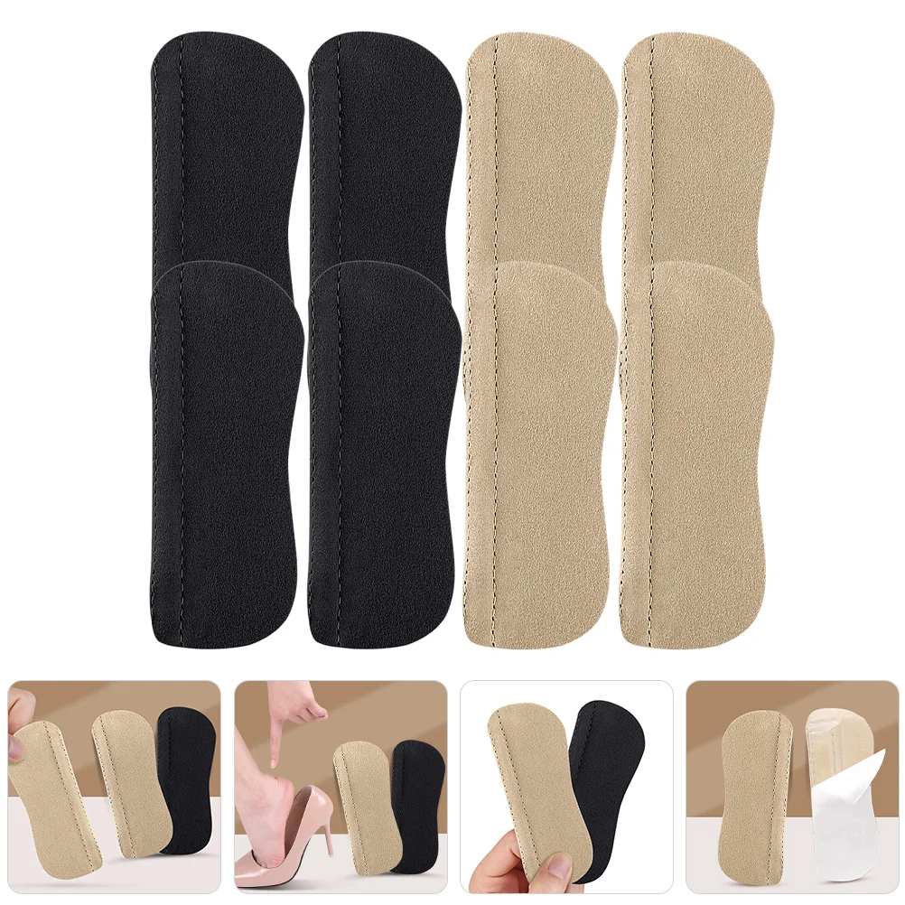 

4 Pairs Super Fiber Anti-wear Heel Heels Shoe Pads Inserts for That Are Too Big Shoes Filler Loose Grip Foam Men and Women